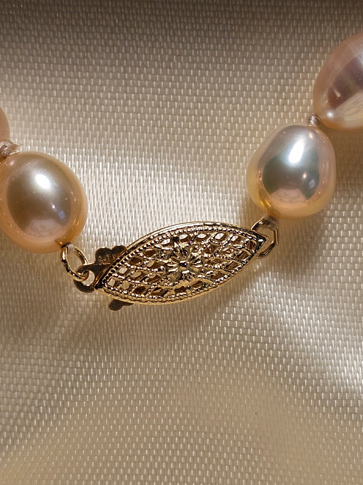 Pink Freshwater Pearl Necklace & Earring set 14k, 18", 6mm pearl
