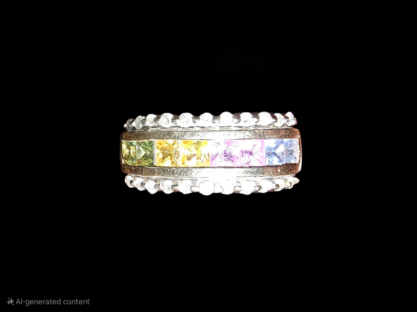 Multi colored gemstone necklace and ring set