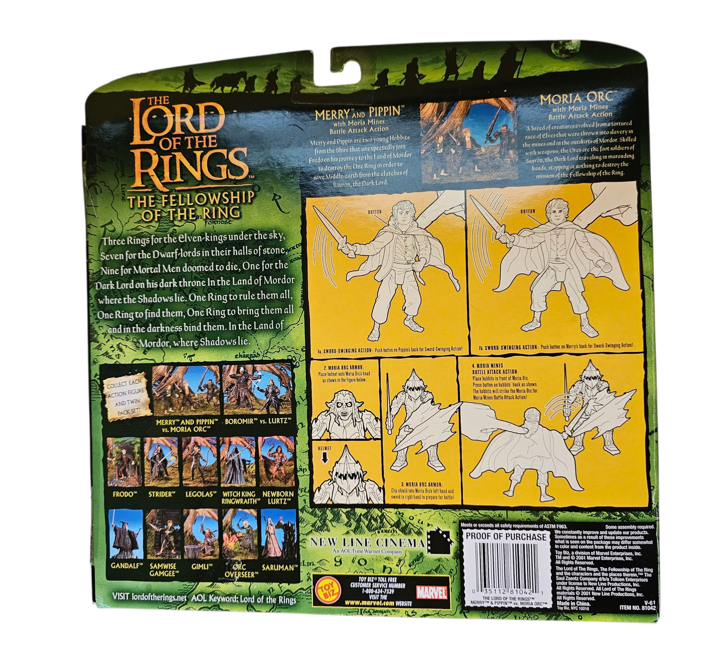 Lord of the Rings - Merry and Pippin Battle Attack Action set with Moria Mines Orc