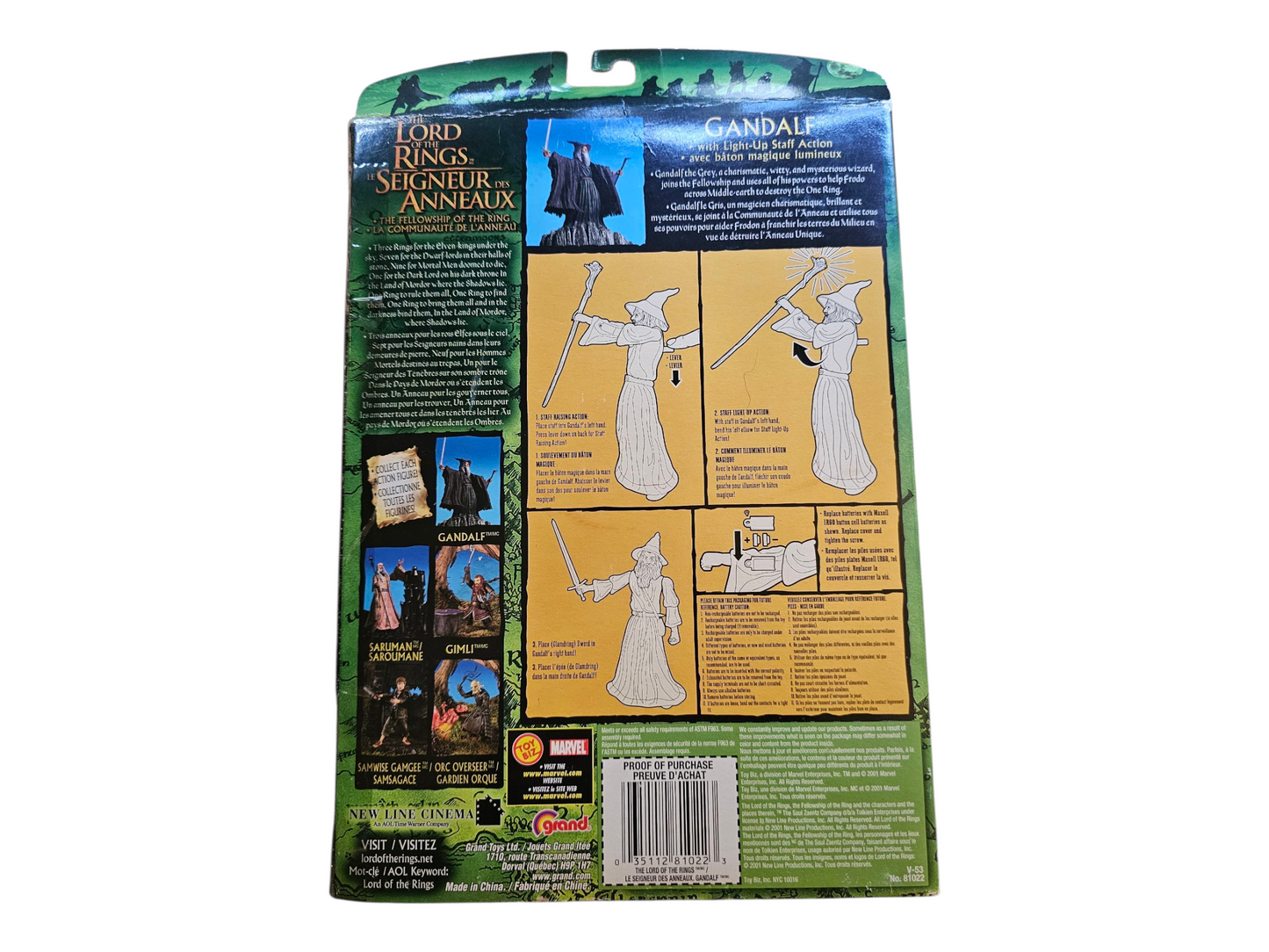 Lord of the Rings - Gandalf with light-up staff action