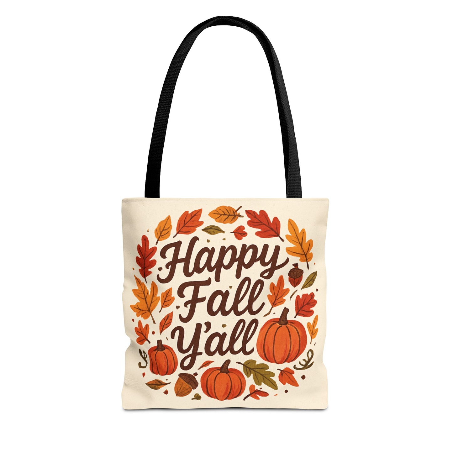 Happy Fall Y'all Tote Bag - Autumn Bag, Seasonal Handbag, Thanksgiving Gift, Fall Decor, Pumpkin Tote, Cozy Vibes
