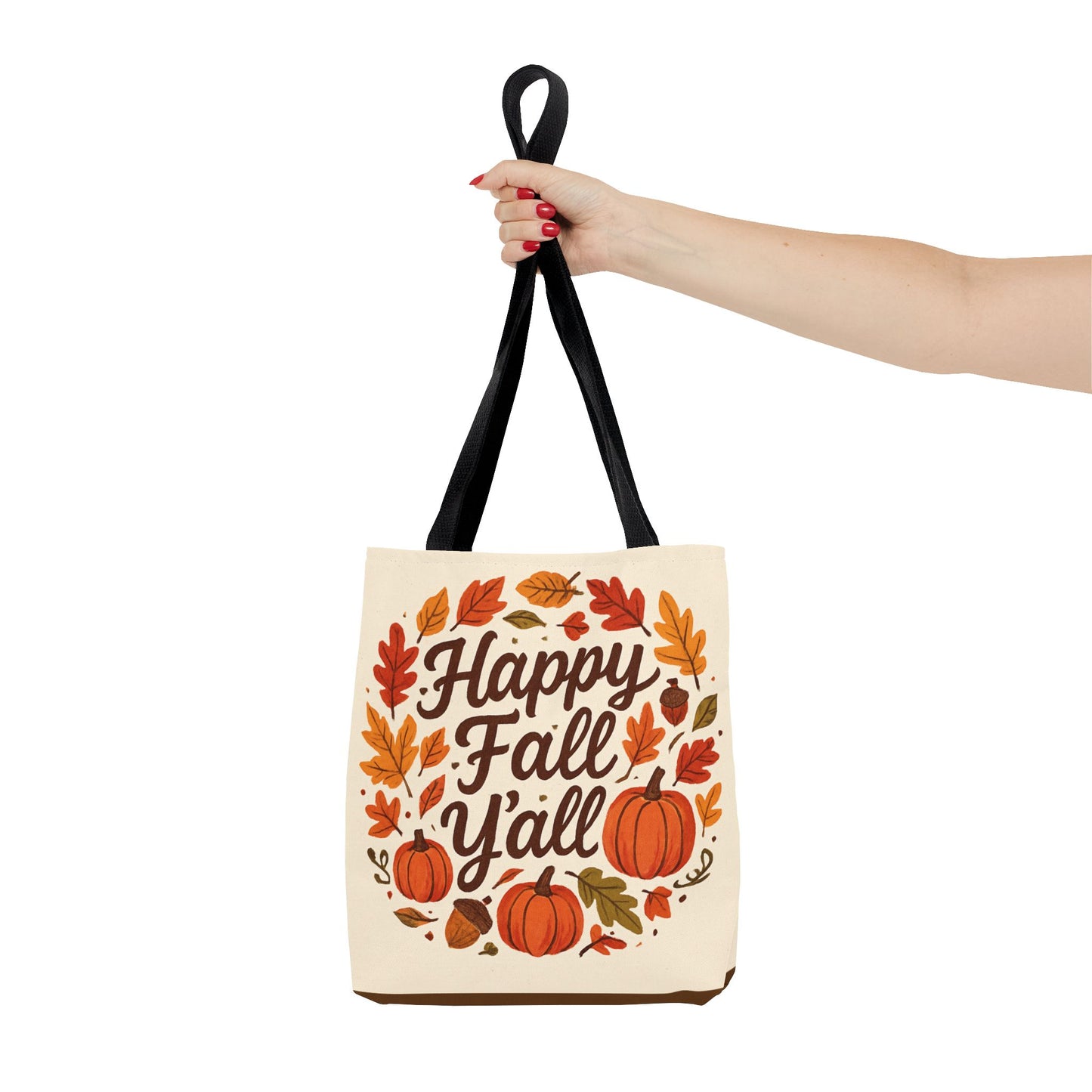 Happy Fall Y'all Tote Bag - Autumn Bag, Seasonal Handbag, Thanksgiving Gift, Fall Decor, Pumpkin Tote, Cozy Vibes