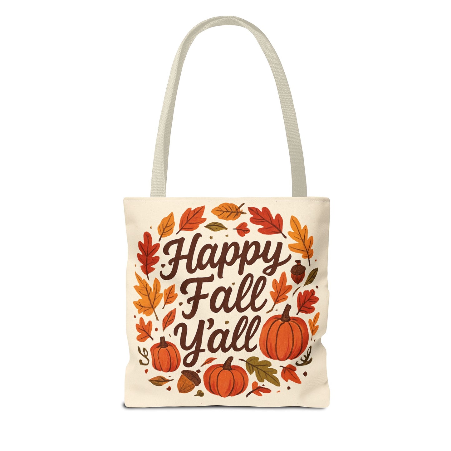 Happy Fall Y'all Tote Bag - Autumn Bag, Seasonal Handbag, Thanksgiving Gift, Fall Decor, Pumpkin Tote, Cozy Vibes