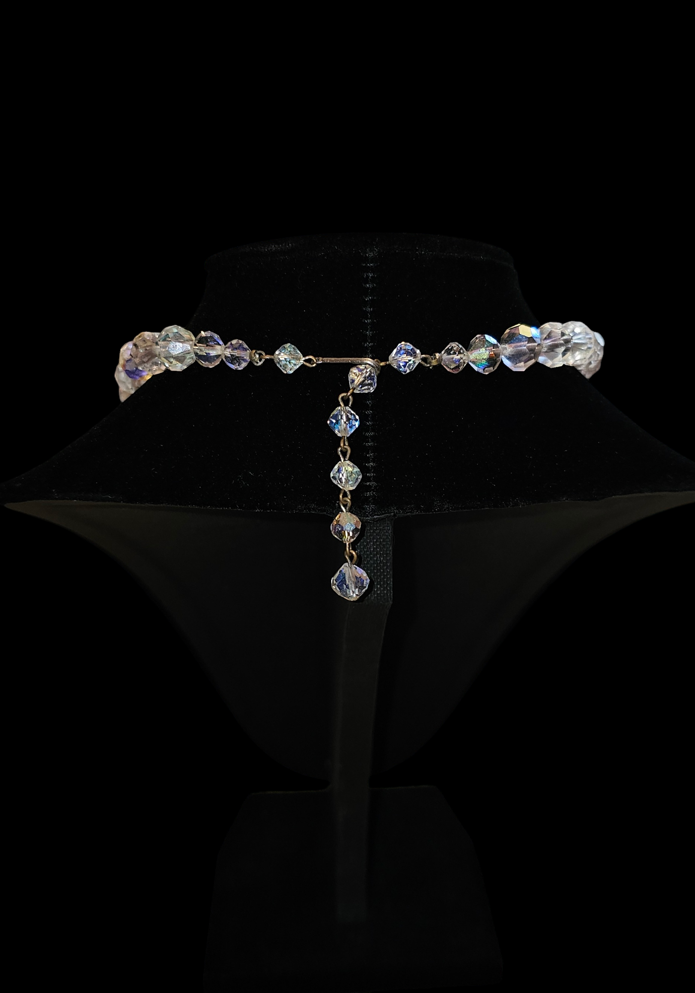 16" Clear Faceted Crystal Necklace