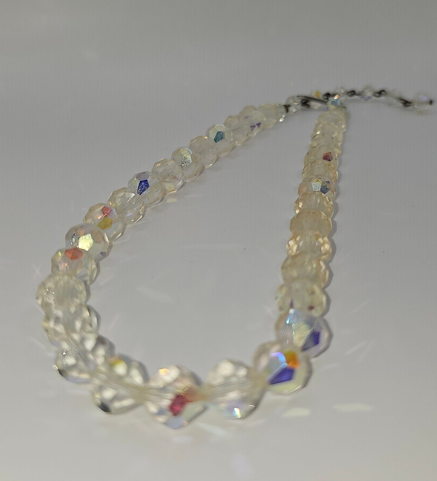 16" Clear Faceted Crystal Necklace