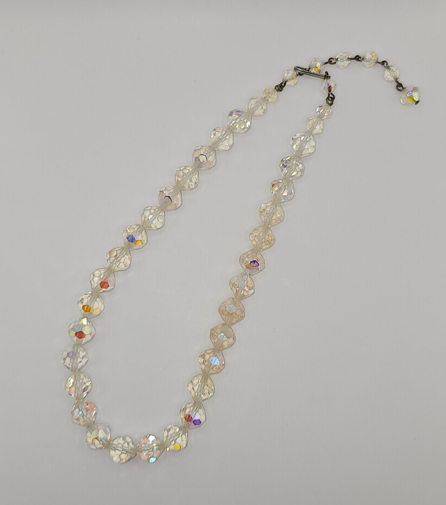 16" Clear Faceted Crystal Necklace