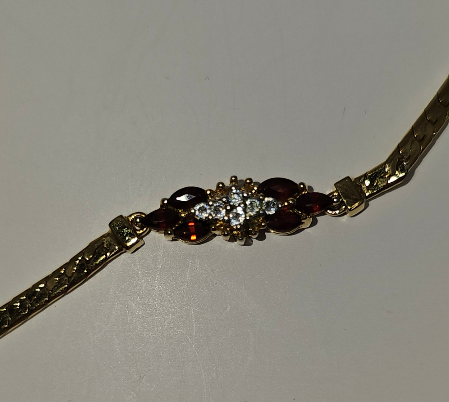 JC Garnet & Gold Bracelet & Ring Set