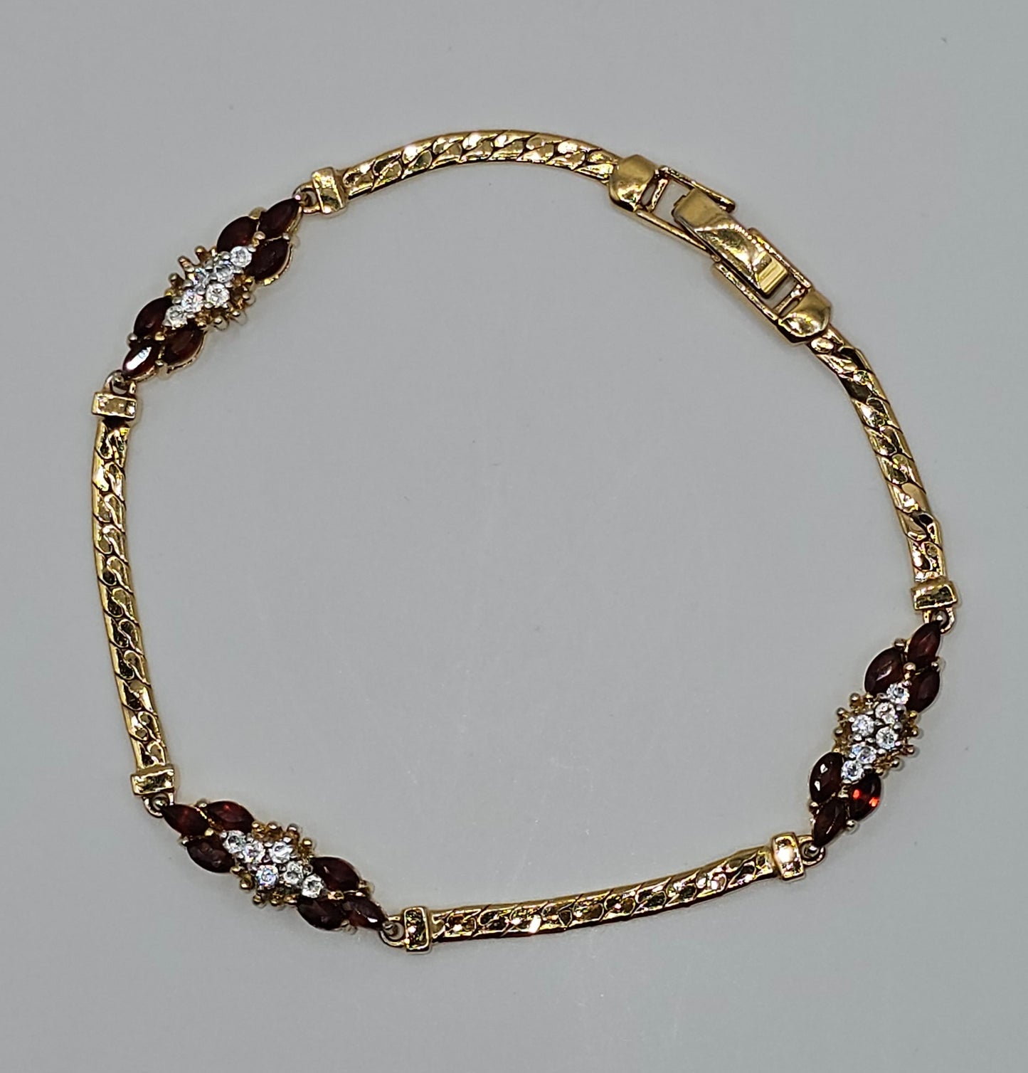 JC Garnet & Gold Bracelet & Ring Set