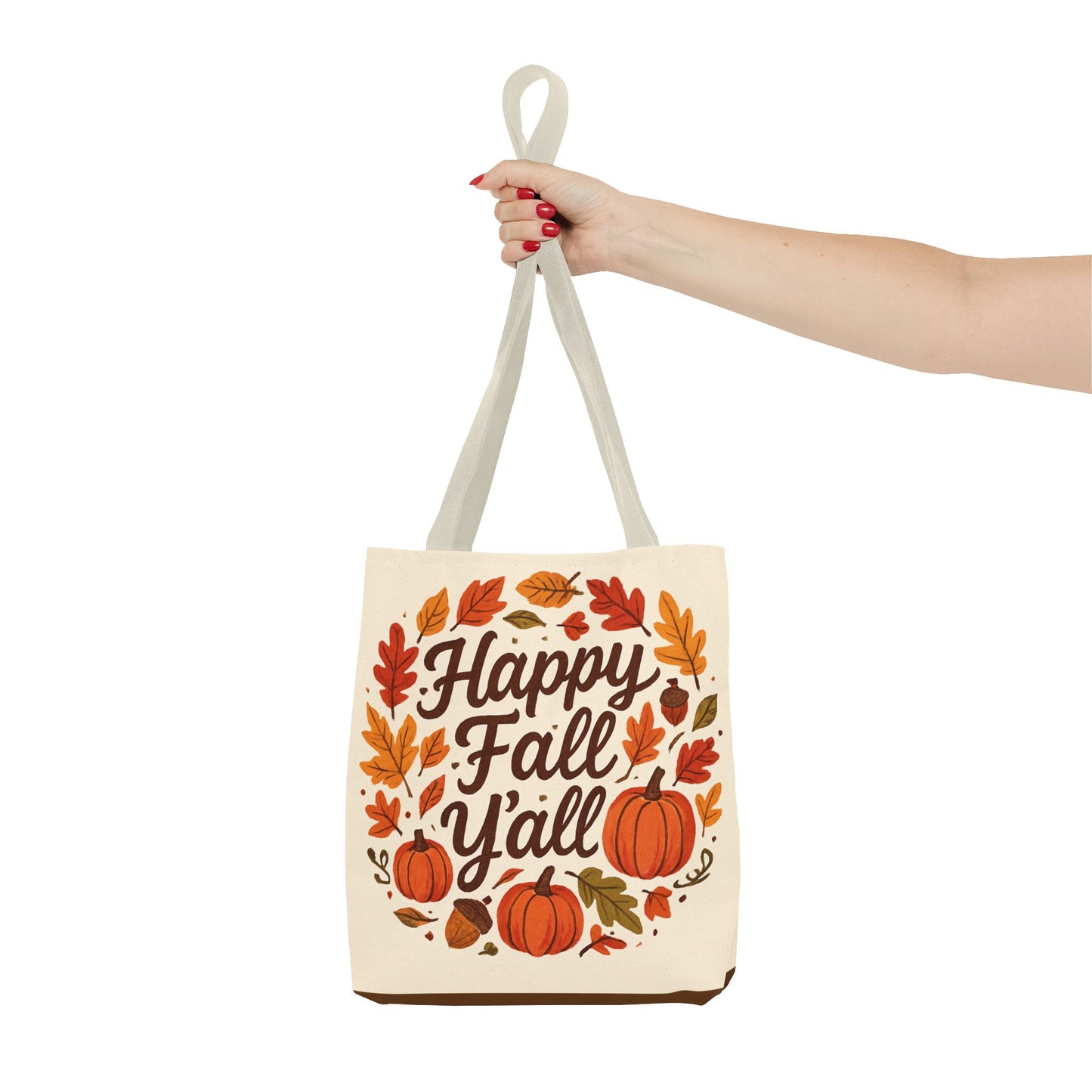 Happy Fall Y'all Tote Bag - Autumn Bag, Seasonal Handbag, Thanksgiving Gift, Fall Decor, Pumpkin Tote, Cozy Vibes