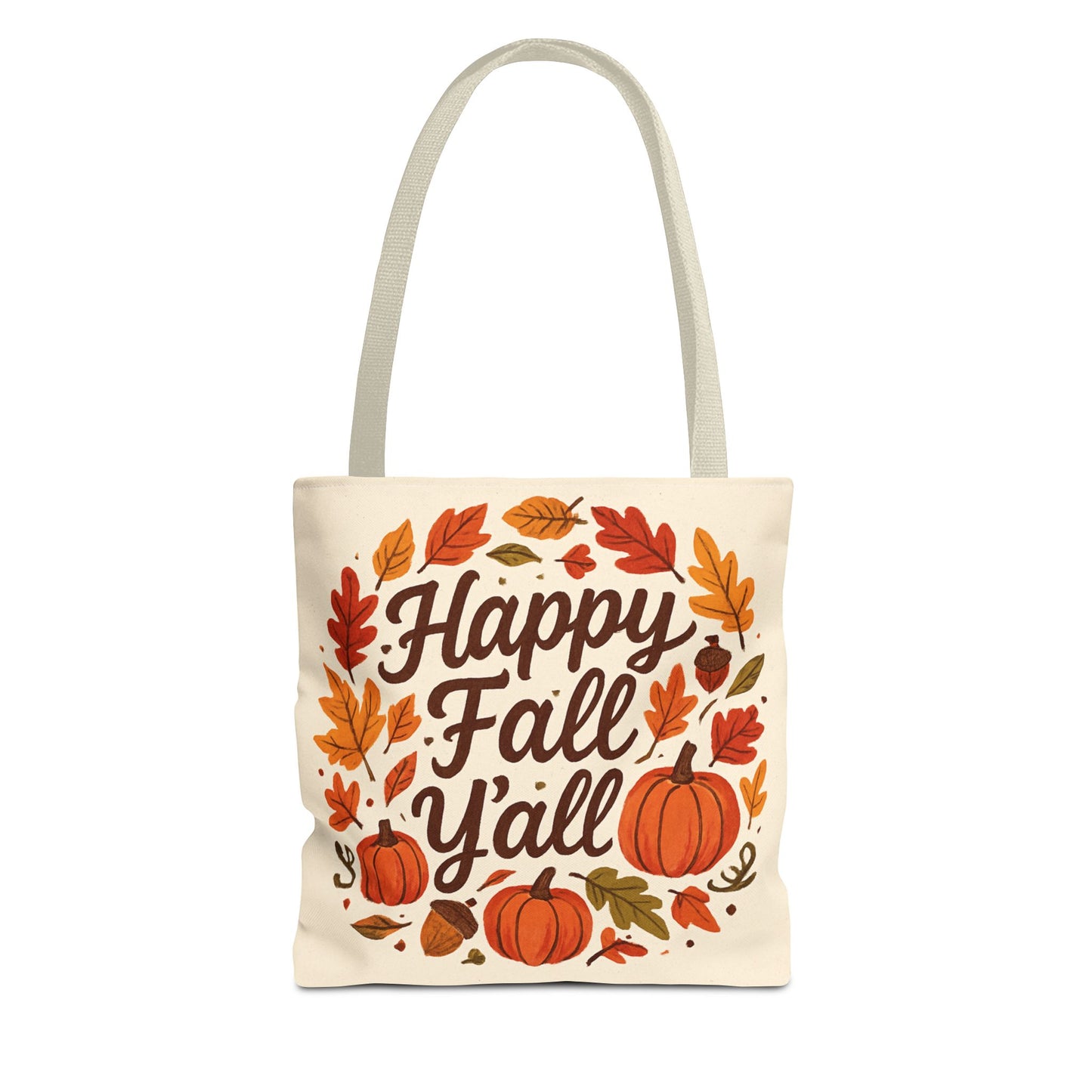 Happy Fall Y'all Tote Bag - Autumn Bag, Seasonal Handbag, Thanksgiving Gift, Fall Decor, Pumpkin Tote, Cozy Vibes