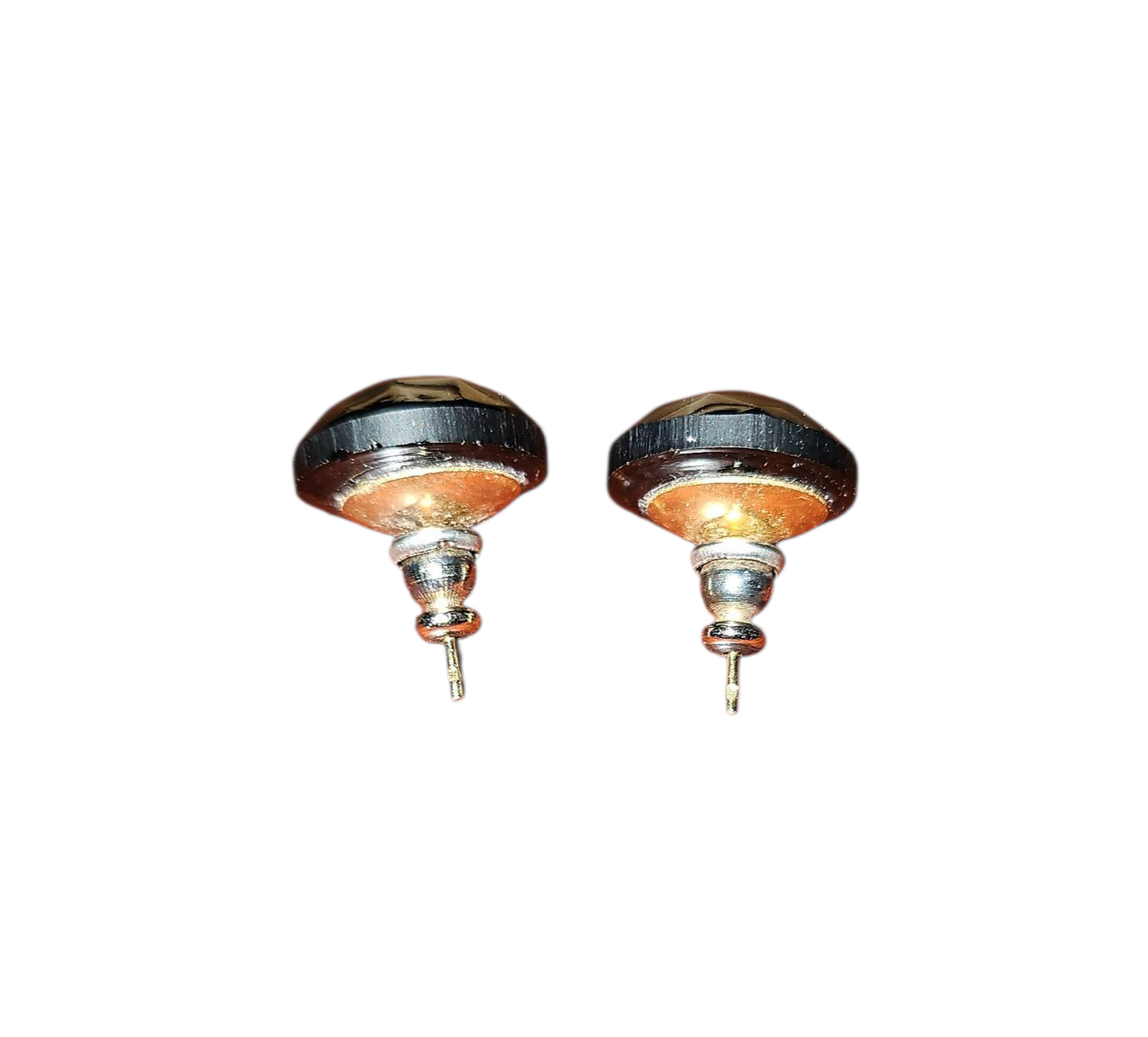 Retro Black & Gold Earrings 2 pair