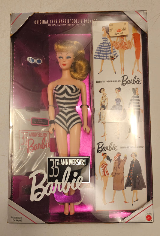 Barbie 35th Anniversary Special Edition Reproduction of Original 1959 Barbie Doll & Package (1993) - Blonde Hair - SOLD