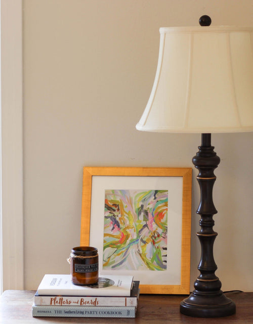 Load image into Gallery viewer, 14&quot; Ivory Altered Bell Monay Shantung Lampshade
