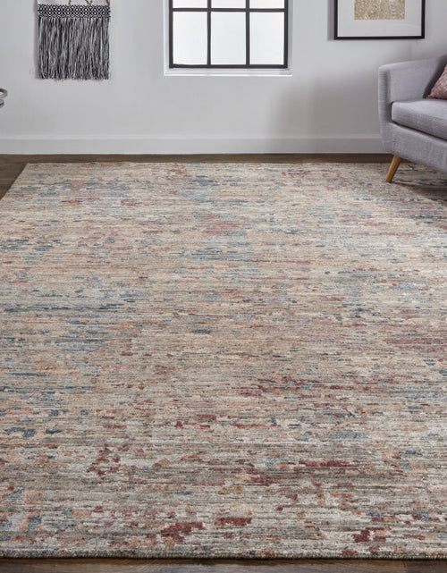 Load image into Gallery viewer, 12&#39; X 15&#39; Red And Blue Wool Abstract Hand Knotted Area Rug
