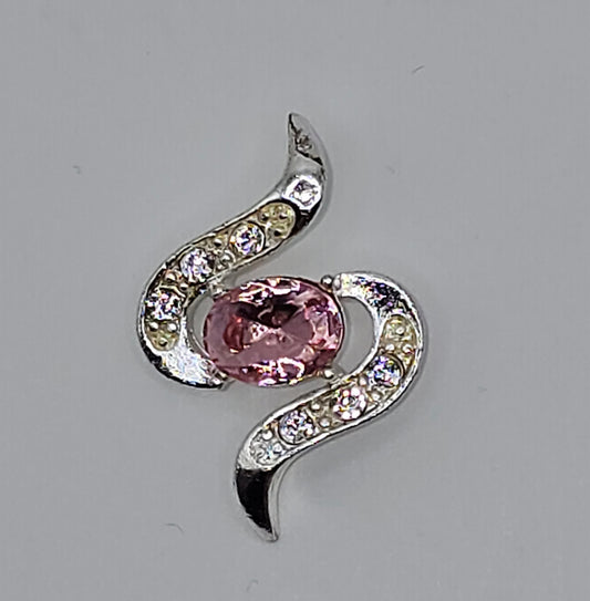 Sterling Silver Pink Gemstone Vintage Avon NR Pendant