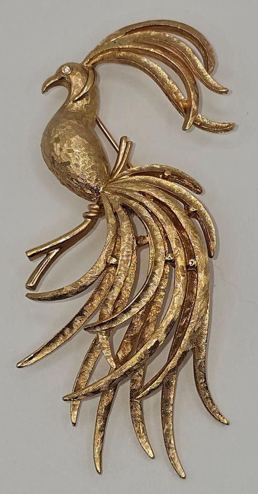 Avon Gold Bird of Paradise Brooch
